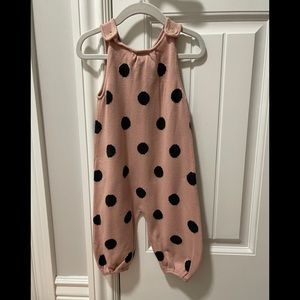 Zara Polka Blush Knit Dot Romper